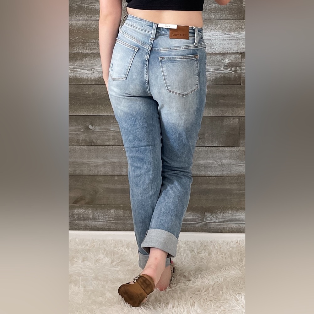 judy blue high waist patch pocket destroyed boyfriend jeans medium JB88825REG MD - Picture 13 of 16